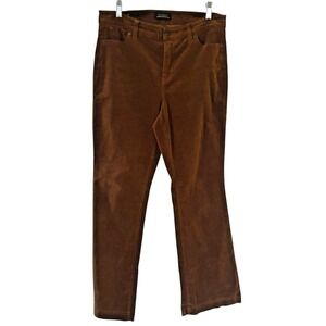 Talbots Womens Flawless Five Pocket Corduroy Flare Pants SZ 10 Brown Goblin Boho